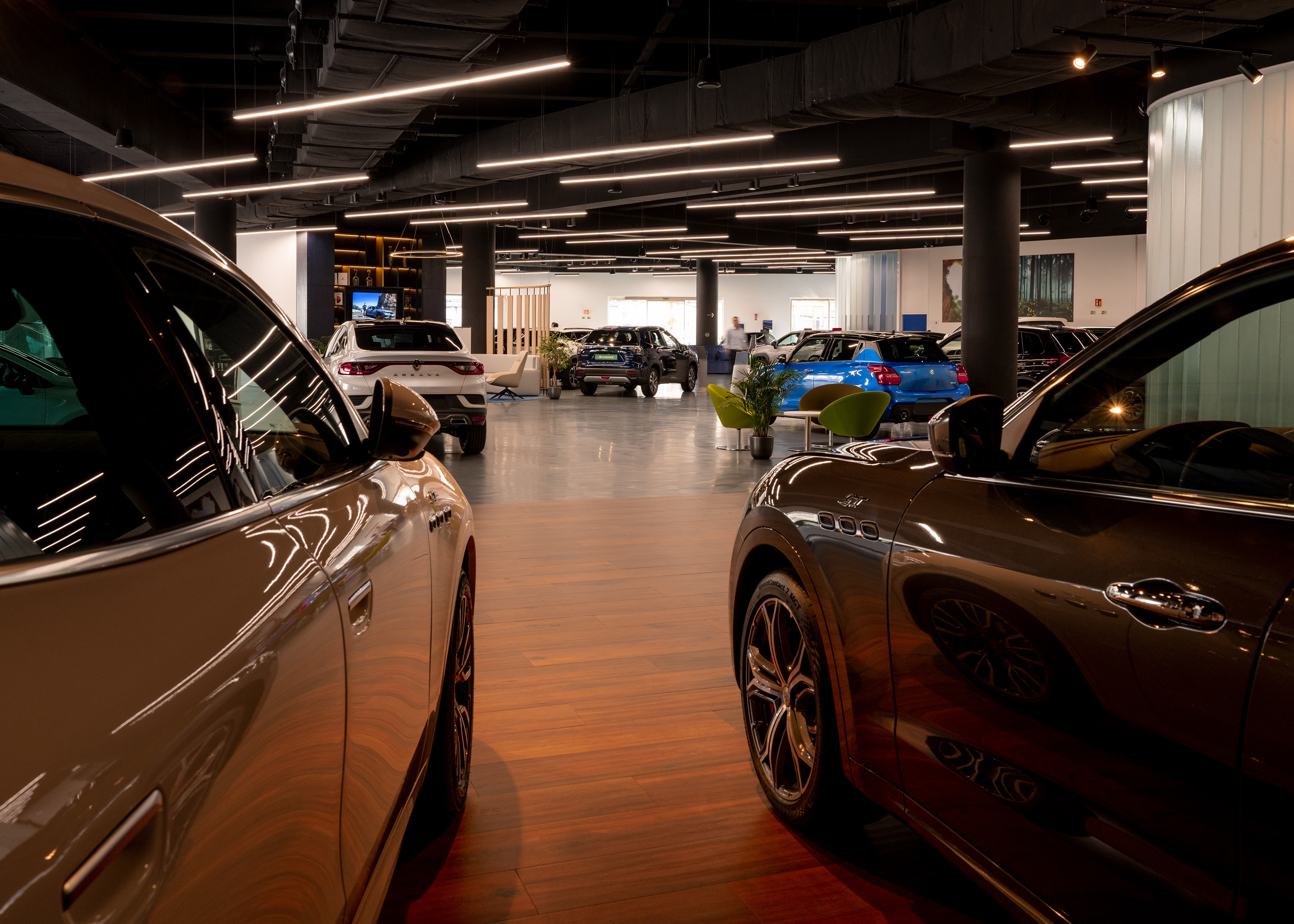 Cars on display in the Bassadone Motors showroom